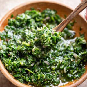 cilantro and parsley chimichurri.