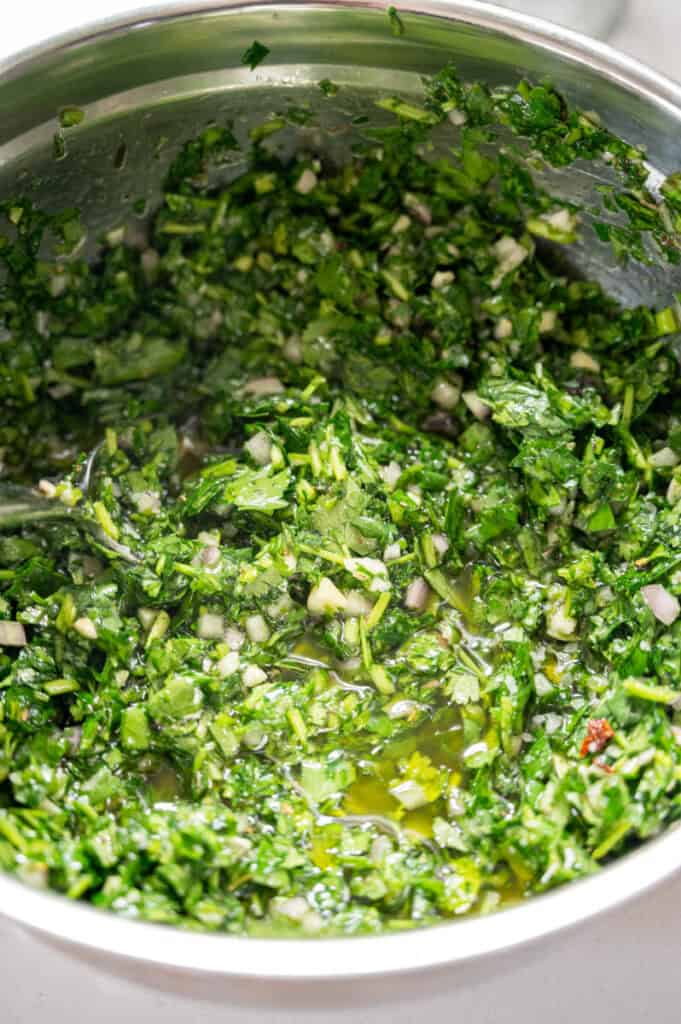 chimichurri in a bowl.
