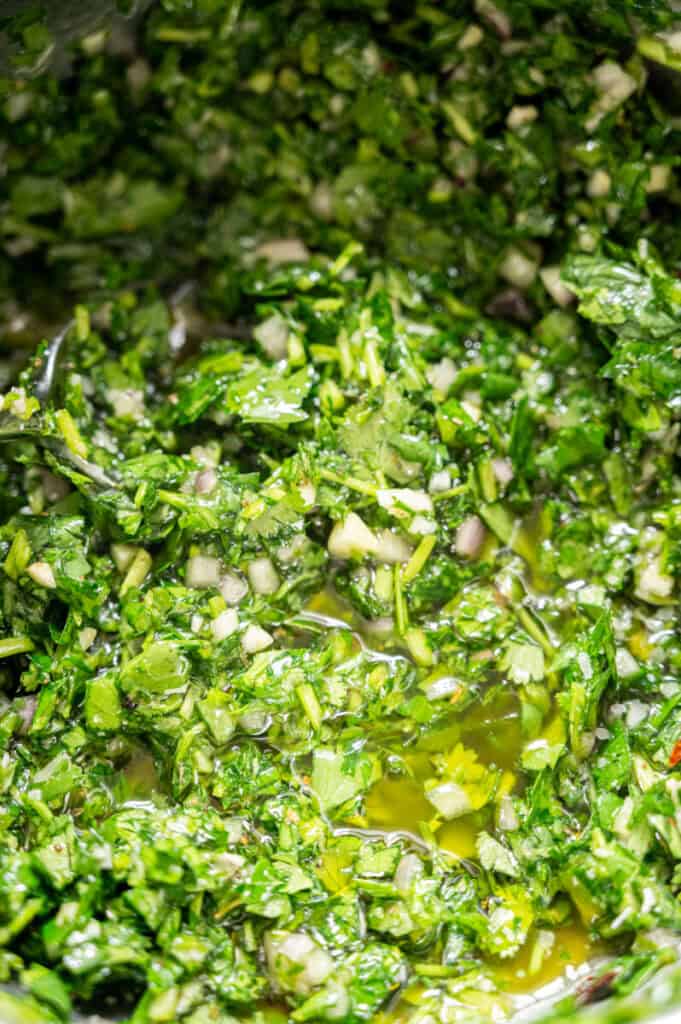 chimichurri in a bowl.