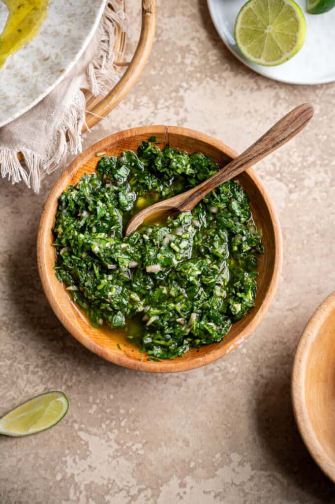 cilantro and parsley chimichurri.
