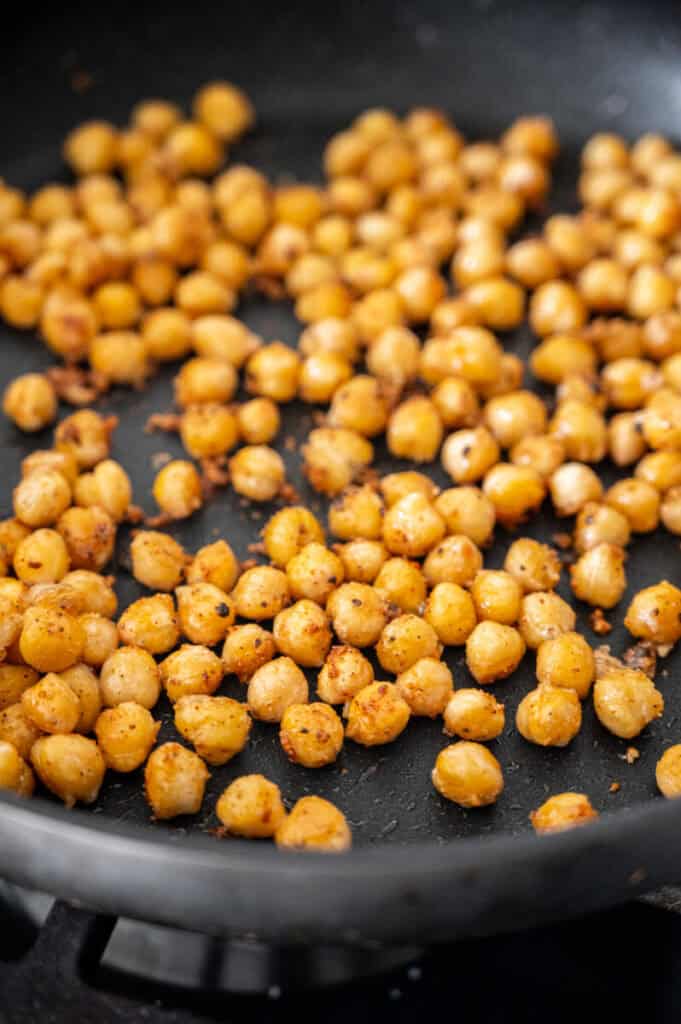 crispy pan fried chickpeas.