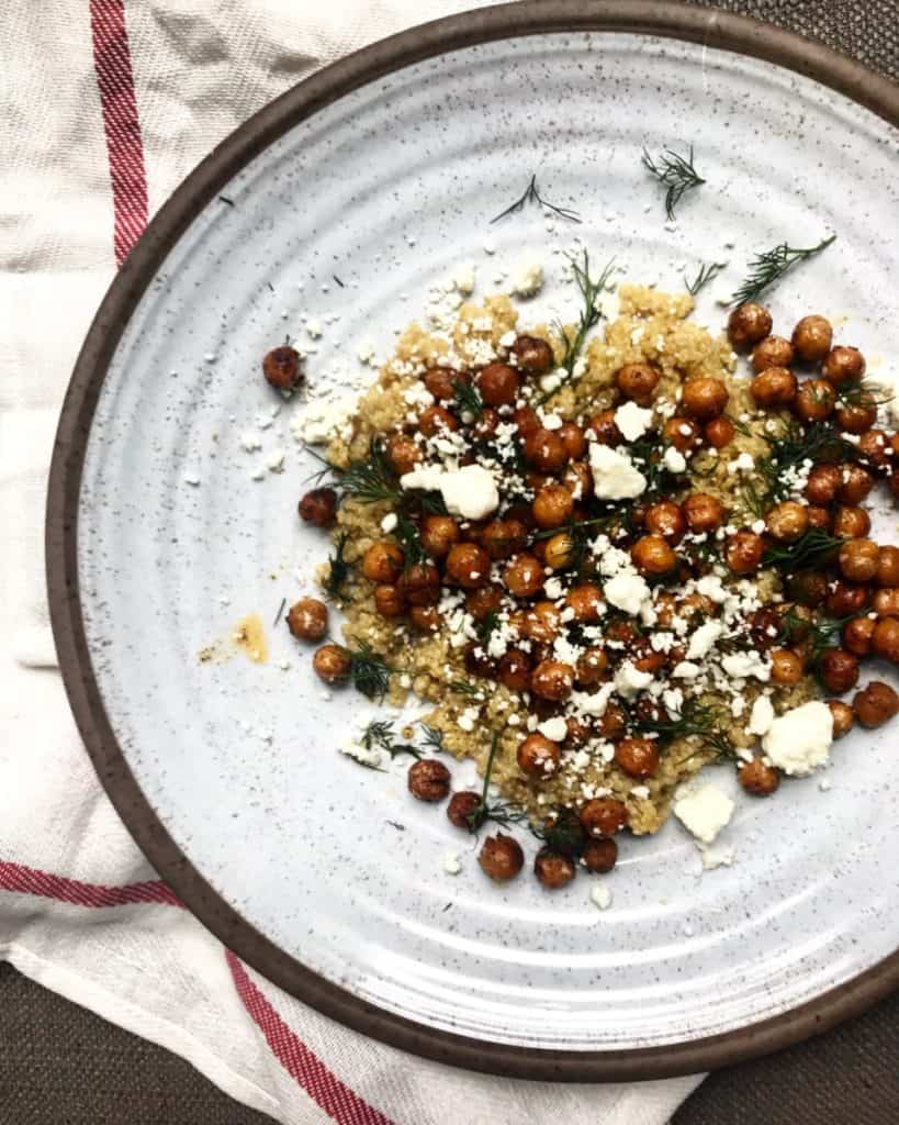 Crispy Chickpeas with Couscous and Feta