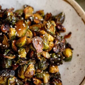 Spicy Roasted Brussels Sprouts.