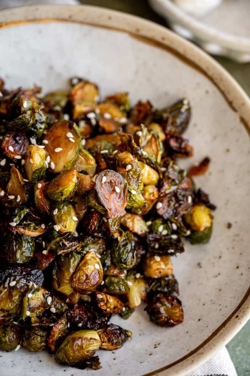 Spicy Roasted Brussels Sprouts.