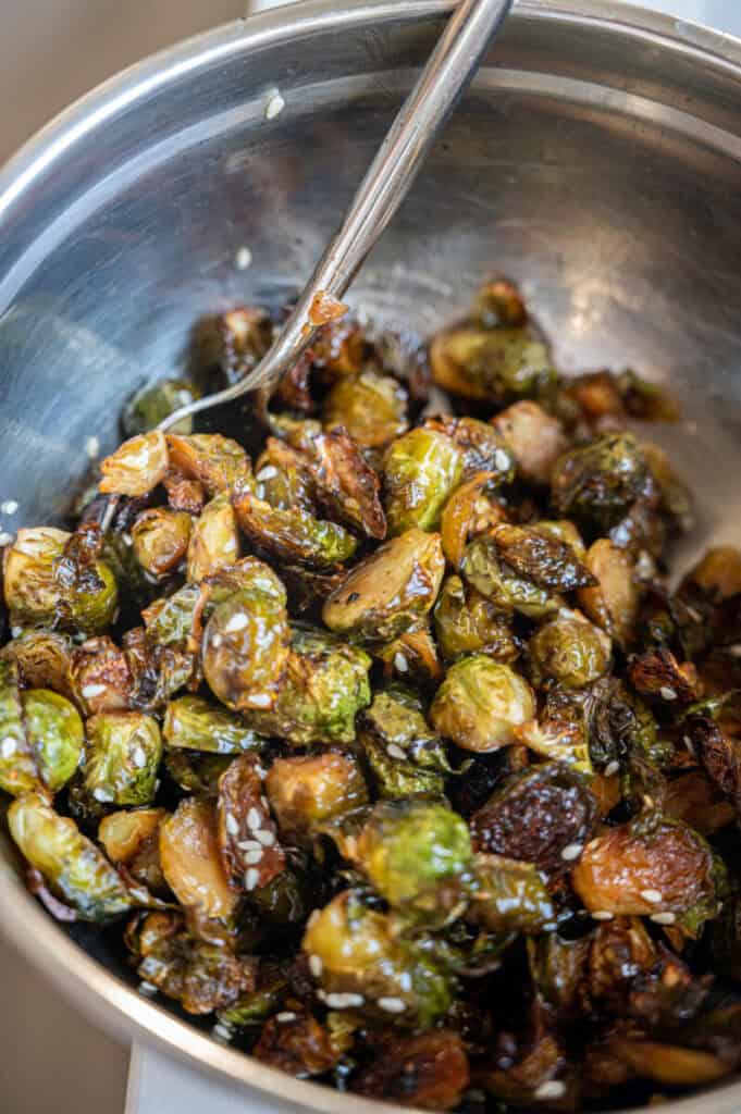 spicy roasted brussels sprouts.