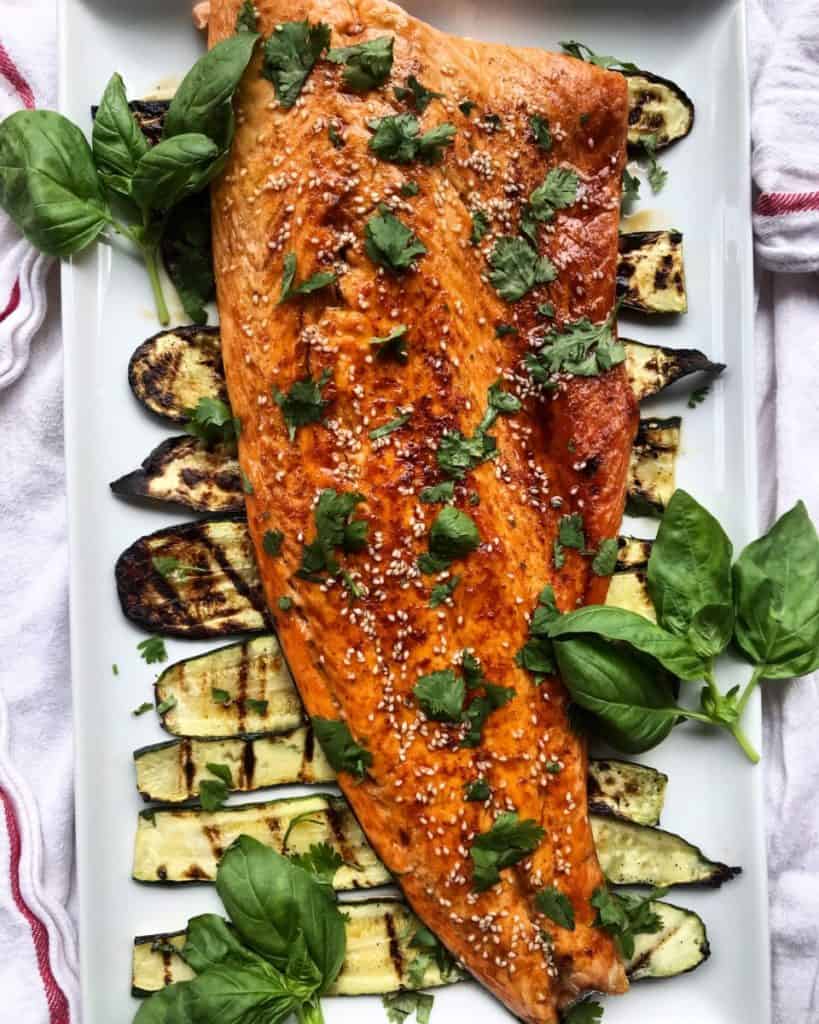 Sesame Soy Salmon with Grilled Zucchini