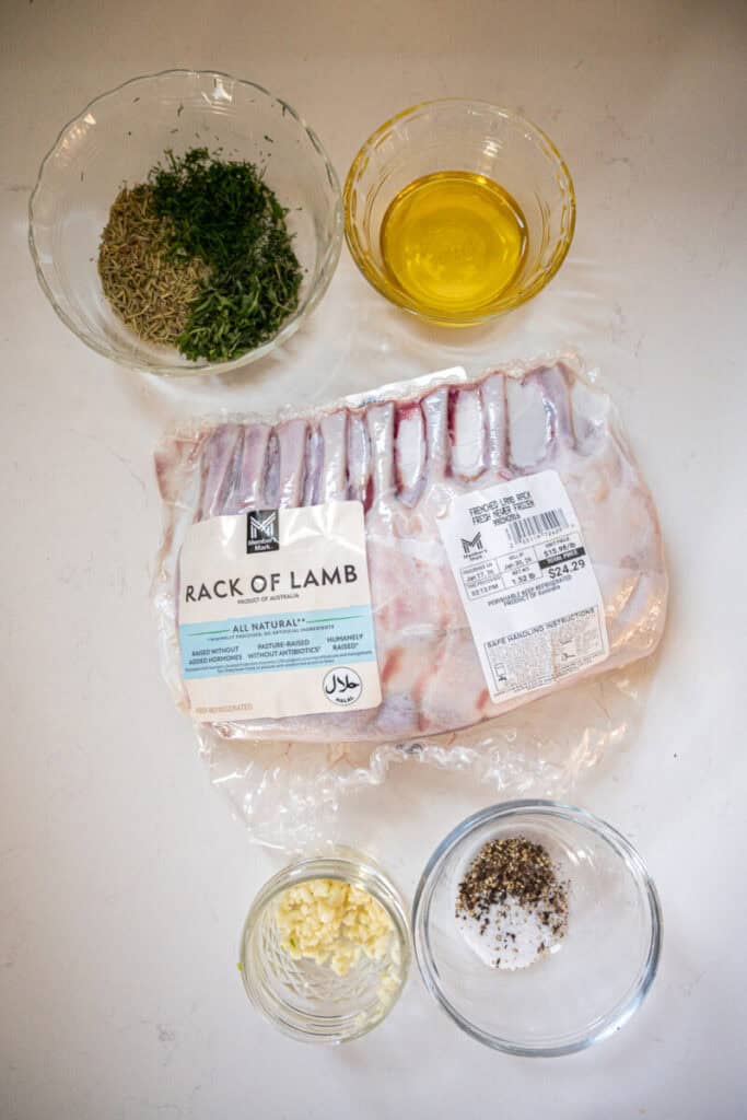 grilled rack of lamb ingredients.