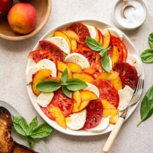 peach caprese salad.