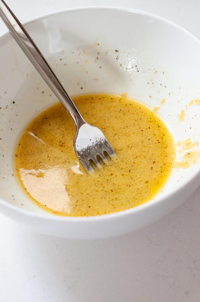 homemade salad dressing in bowl 