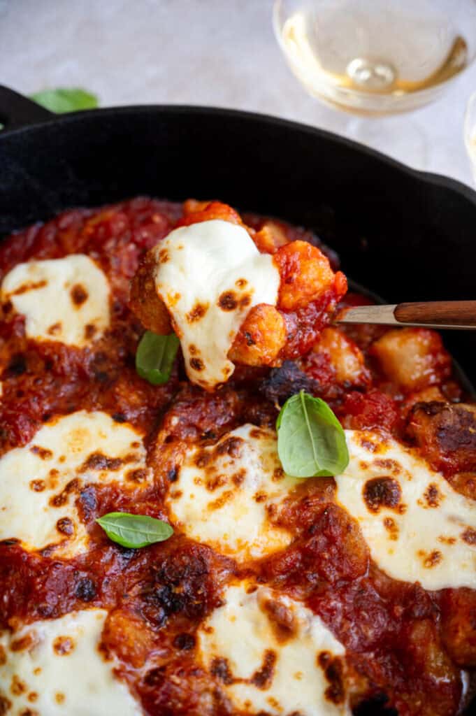 broiled cheesy cauliflower gnocchi.