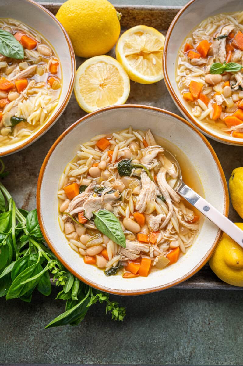 lemon chicken orzo soup.