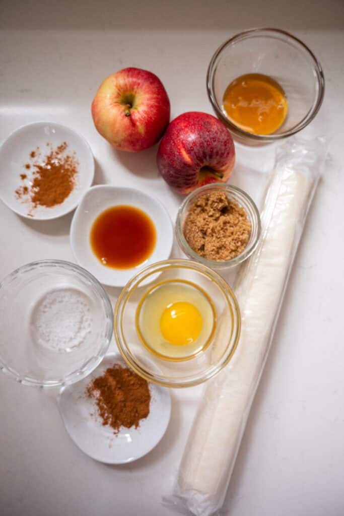 pumpkin spice apple galette ingredients.