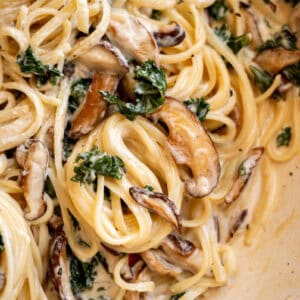 Mushroom and Kale Pasta.