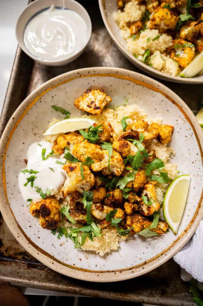 cauliflower with yogurt sauce.