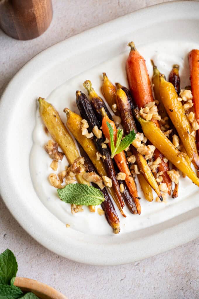 roast carrots with yogurt, walnuts, and mint.
