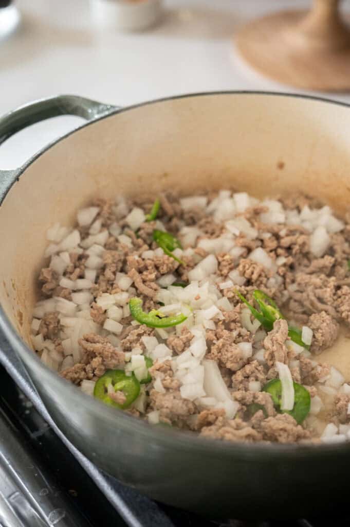turkey with onion and jalapeรฑo.
