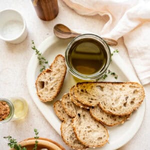 garlic infused olive oil with bread.