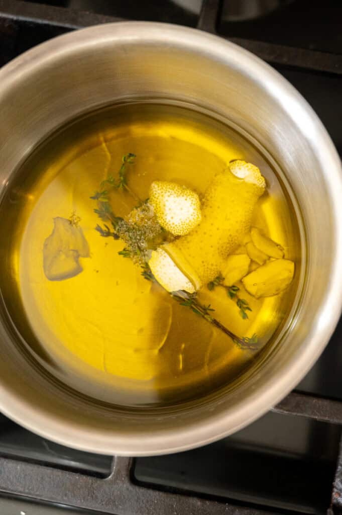 garlic and lemon olive oil.