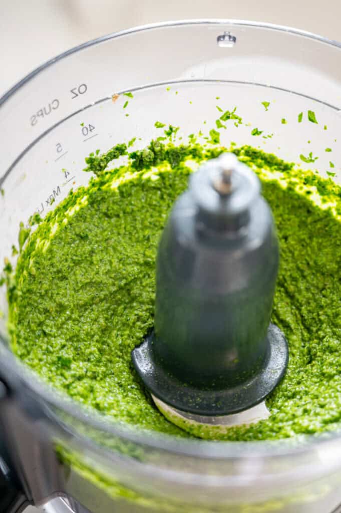 green pesto sauce.