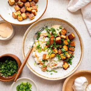 crispy tofu bowl.