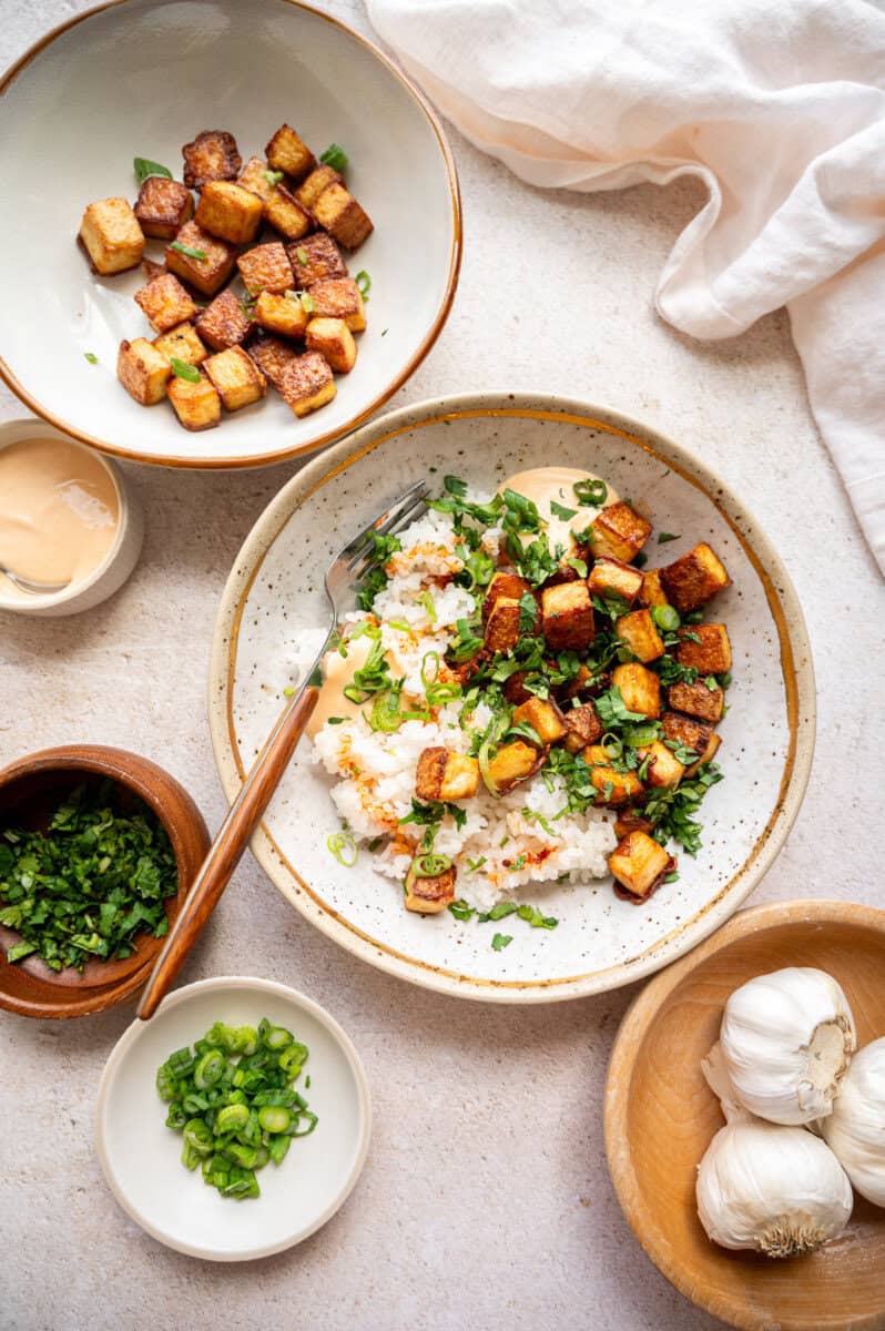 crispy tofu bowl.