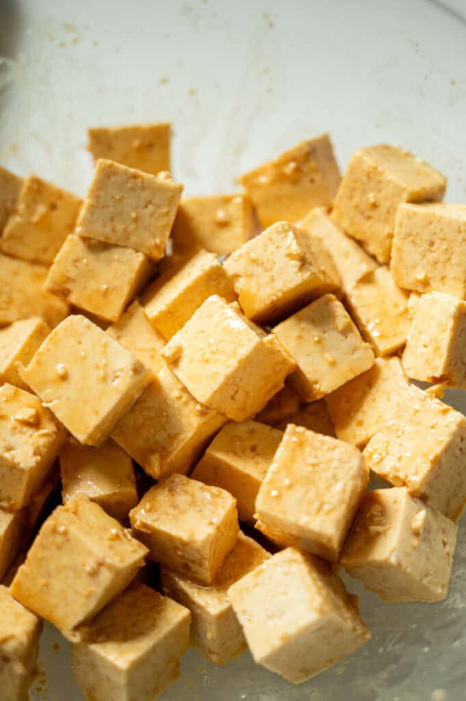 tofu in a bowl.