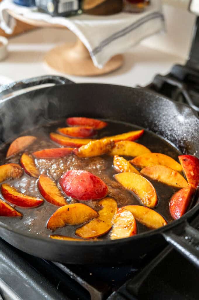 peaches in a balsamic glaze.
