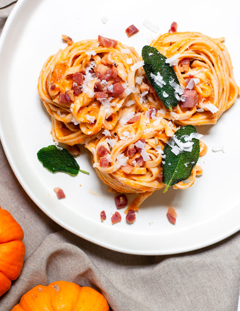 pasta with pancetta and sage leaves