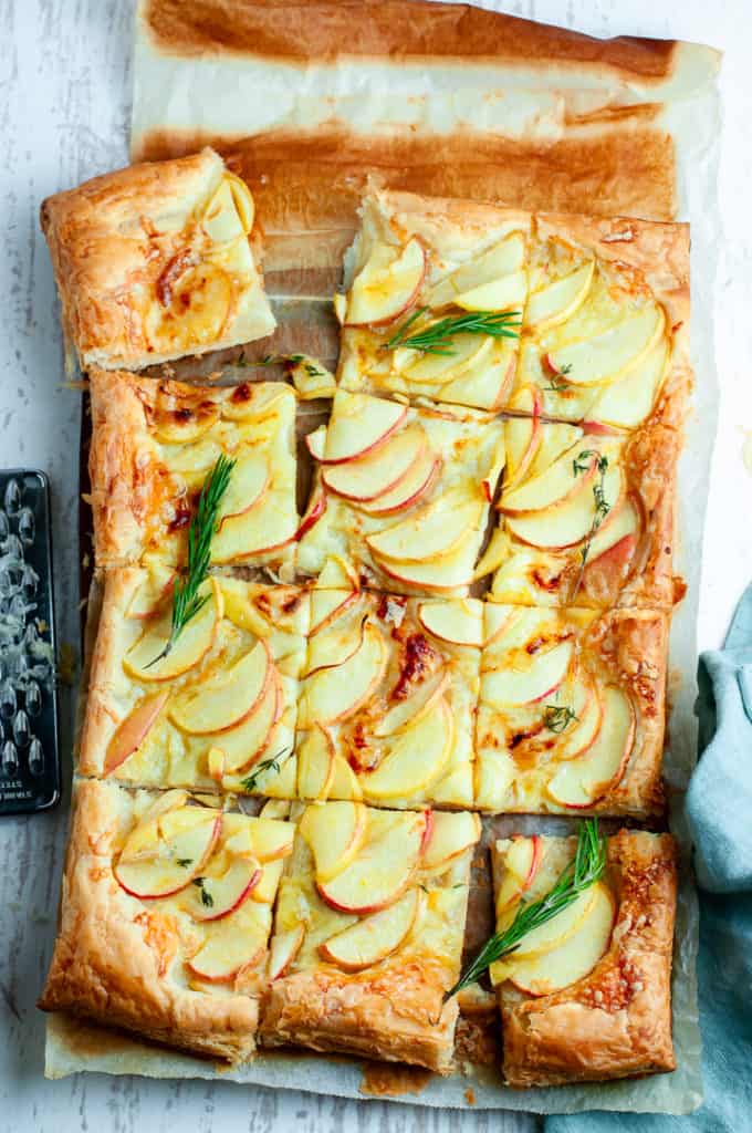 Apple and white cheddar tart