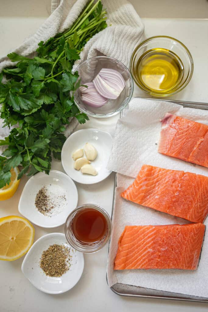 salmon chimichurri ingredients.