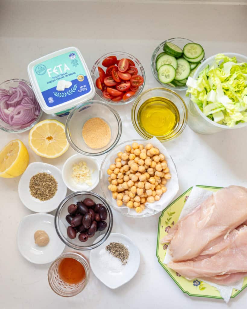 greek chicken salad ingredients.
