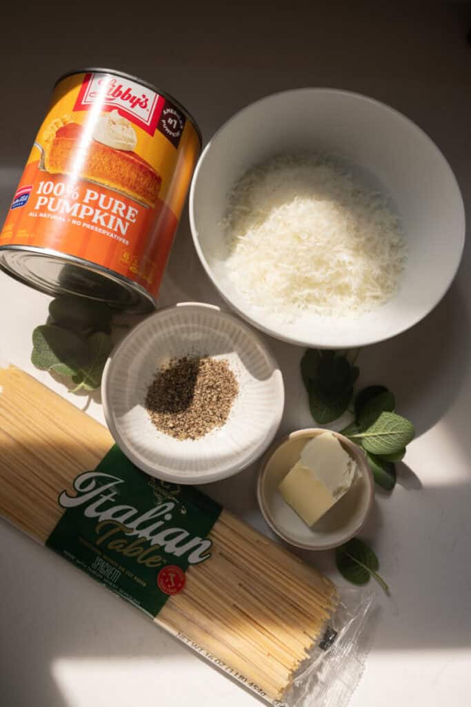 pumpkin cacio e pepe ingredients.