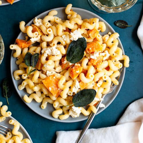 Roasted Butternut Squash Feta Pasta