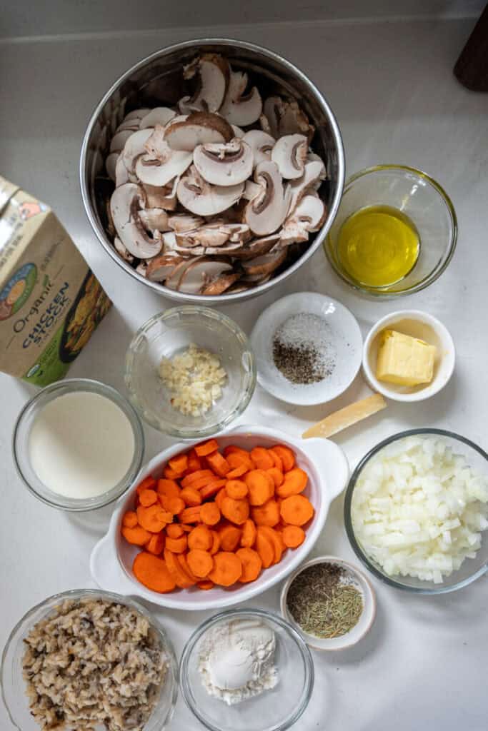 wild rice mushroom soup ingredients.
