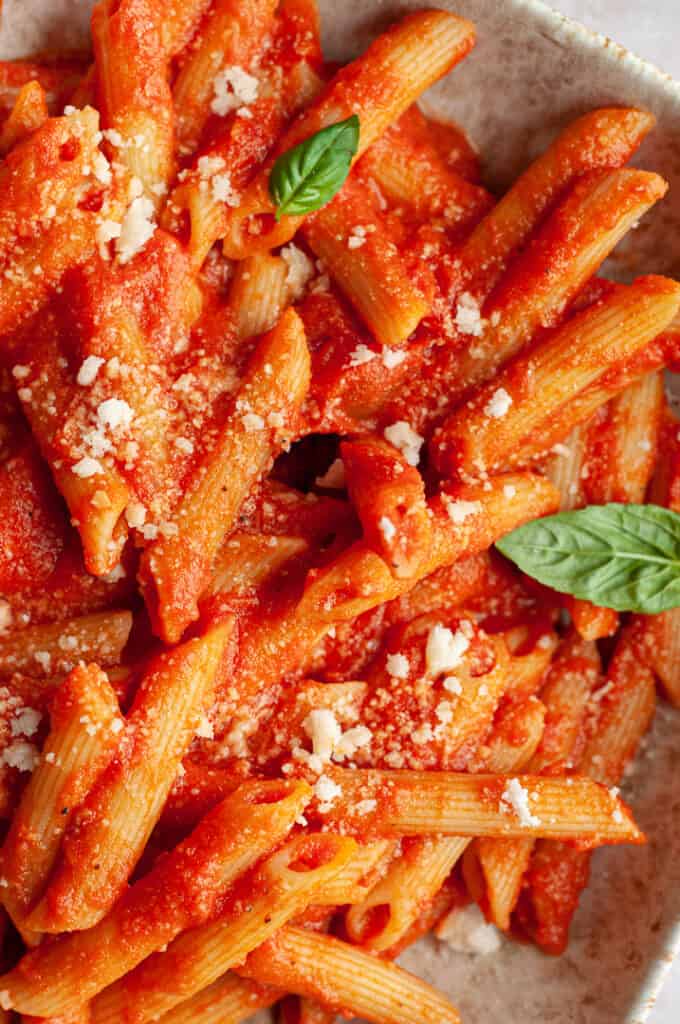 penne Pomodoro with parmesan and basil