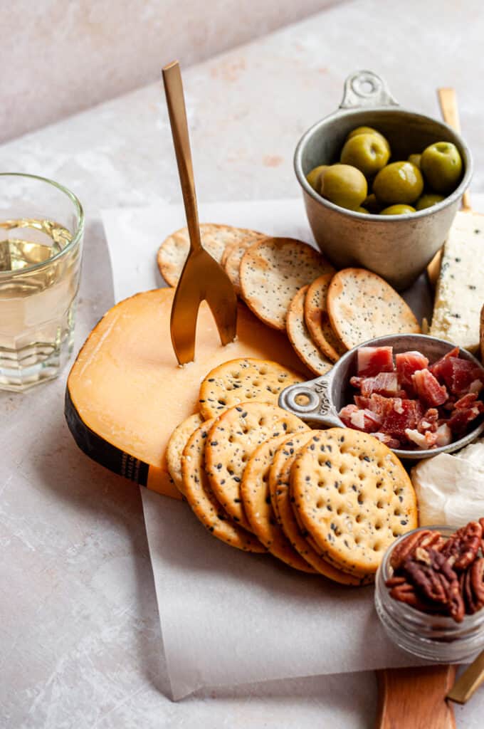 cheese board with wine