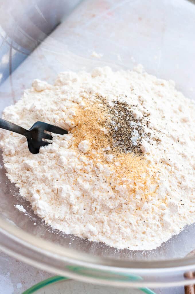 flour with seasonings.