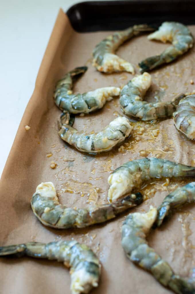 shrimp on a sheet pan
