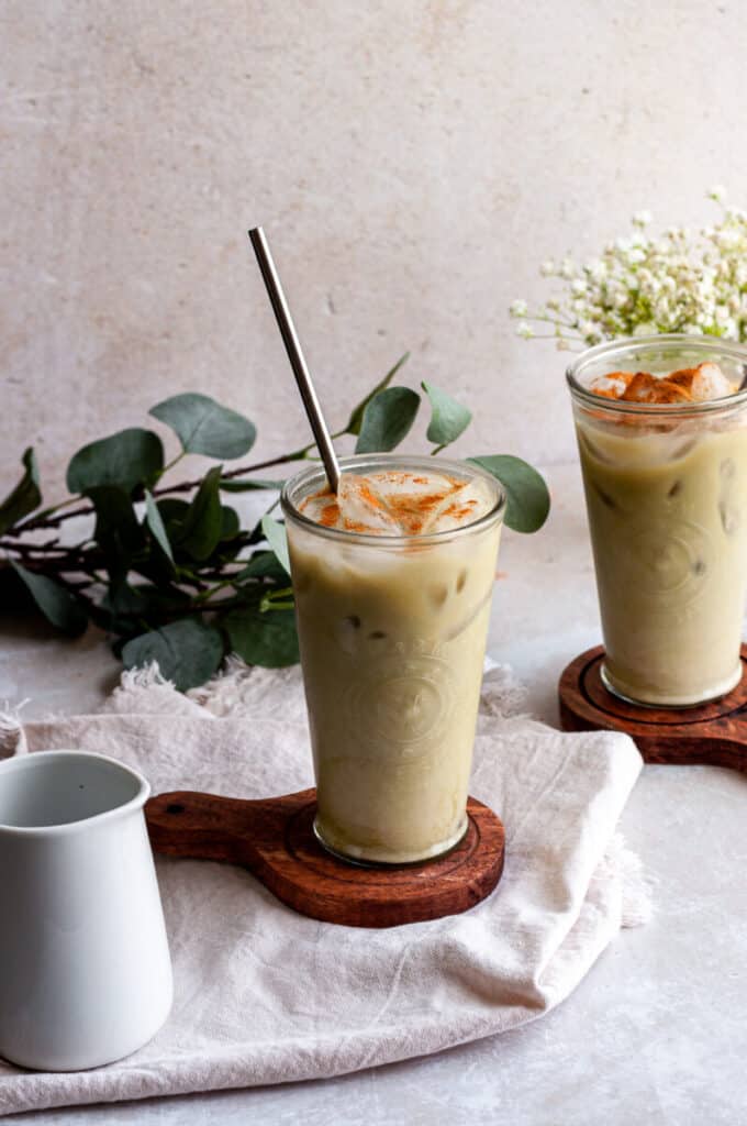 iced latte with matcha and chai