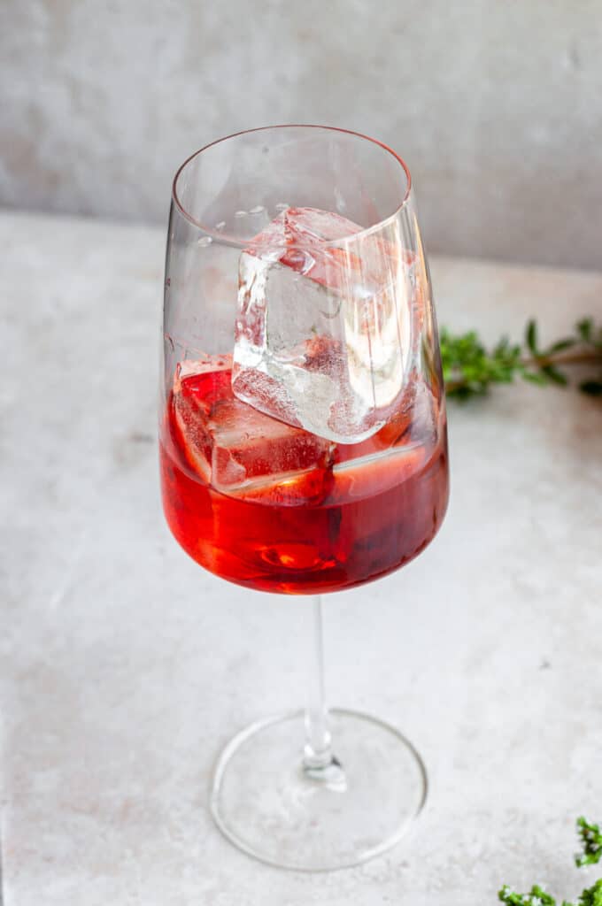 Negroni in a wine glass