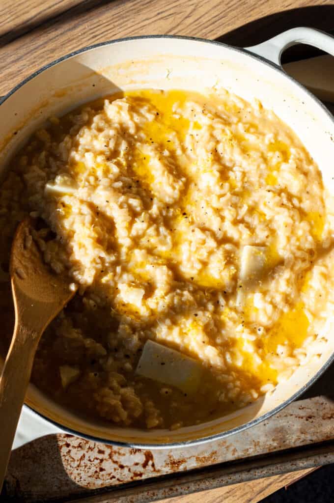 risotto in a pan