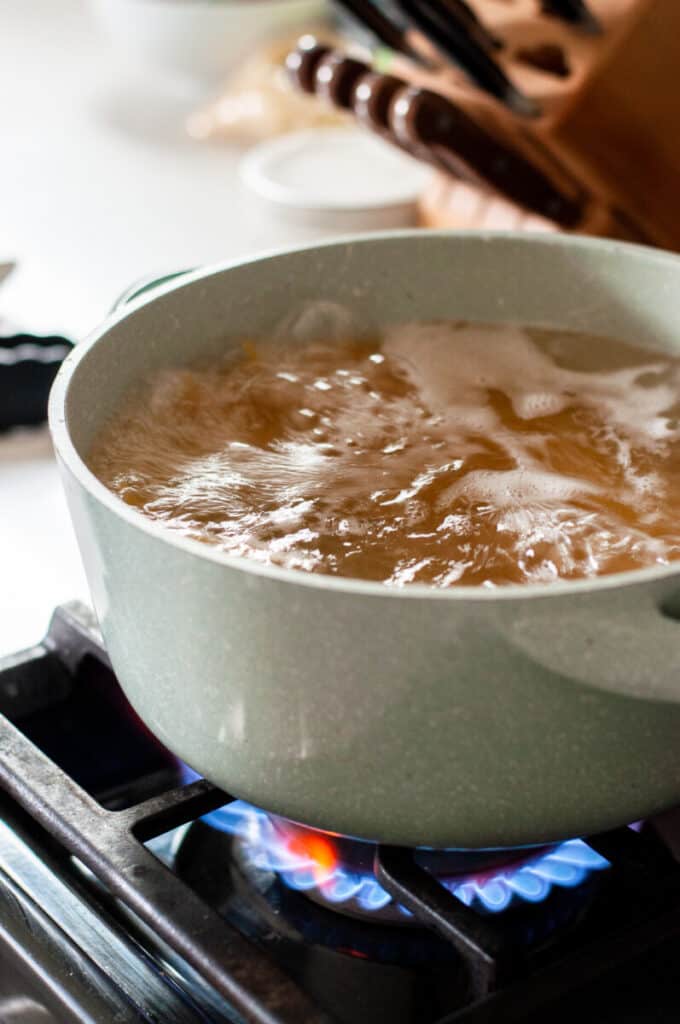 pasta boiling in water