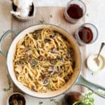 creamy mushroom alfredo in a pot