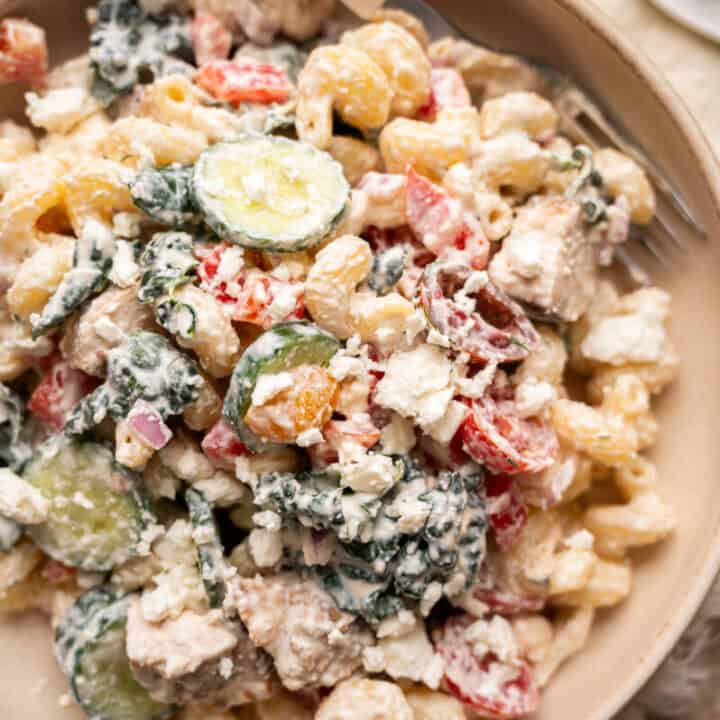high protein pasta salad.