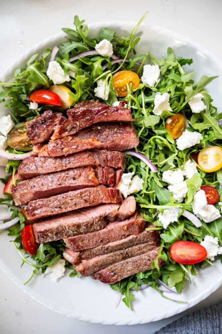 Arugula and Steak Salad Recipe with Easy Vinaigrette - Tasting With Tina