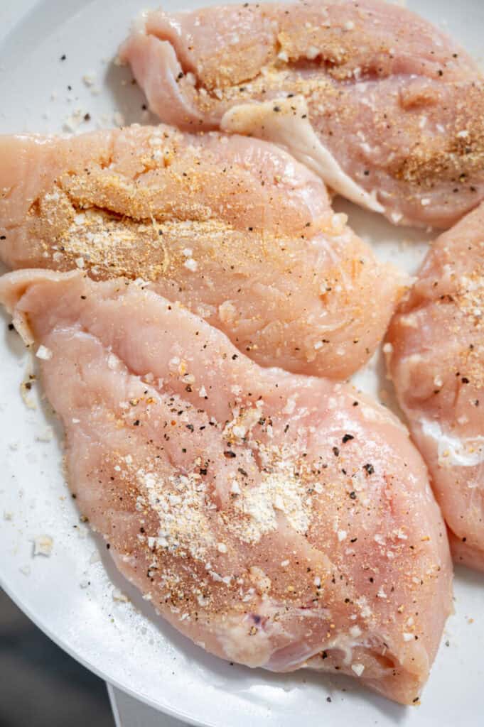chicken seasoned with garlic powder and onion powder.