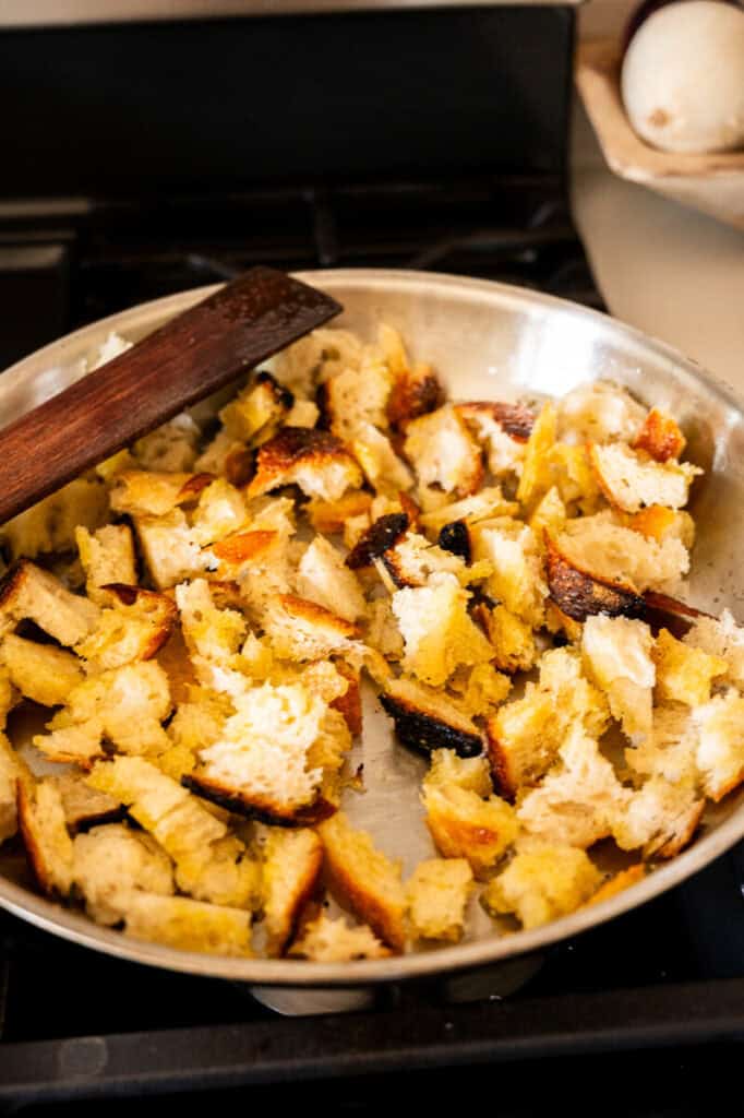 homemade croutons.
