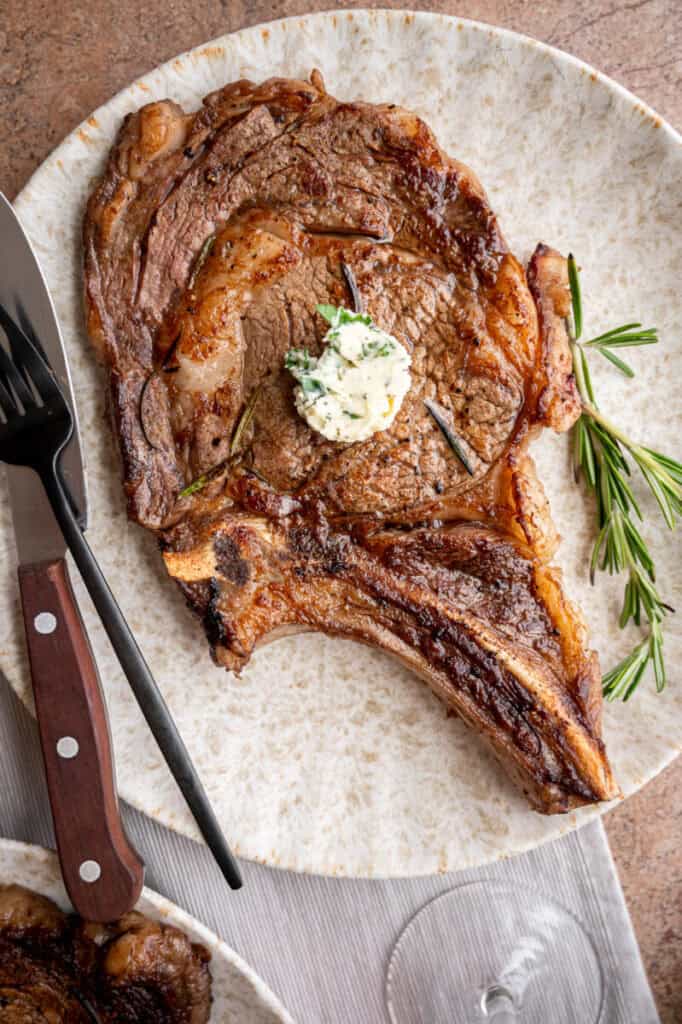 cooked bone in ribeye.