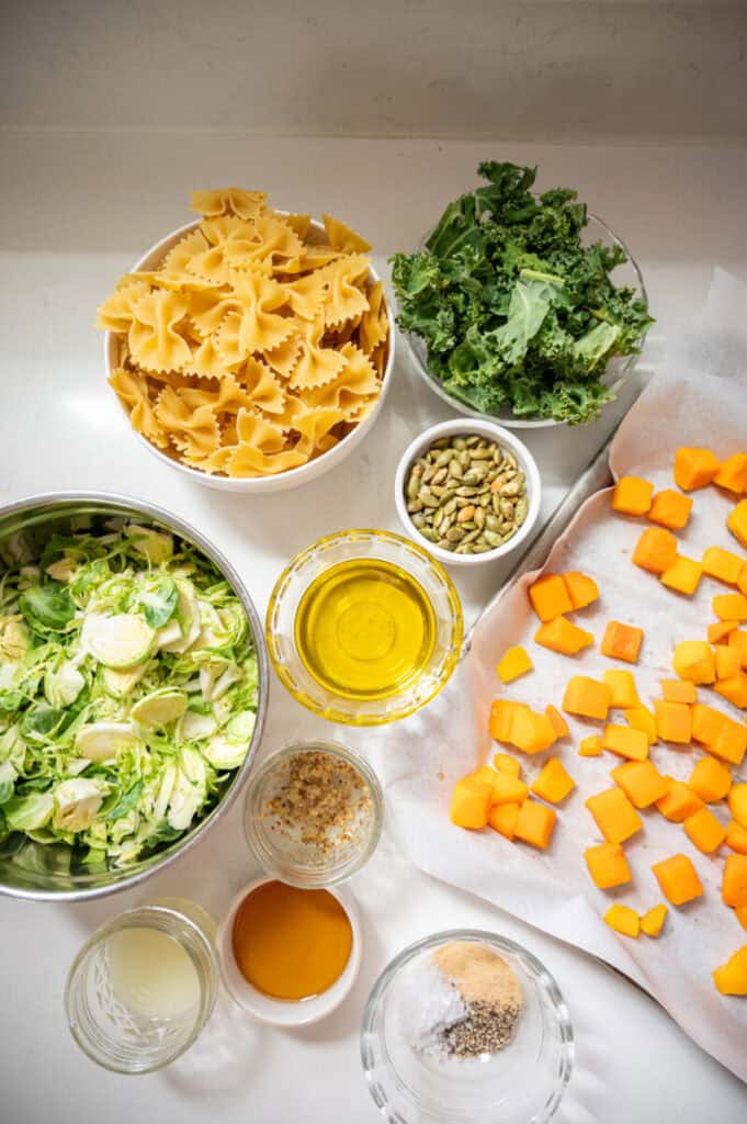 fall pasta salad ingredients.