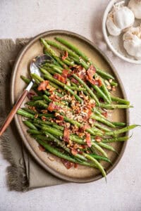 green beans with bacon.